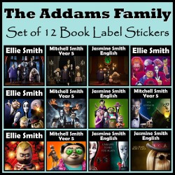 Personalised The Addams Family Book Labels