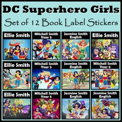 Personalised DC Superhero Girls Book Labels