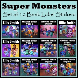Personalised Super Monsters Book Labels