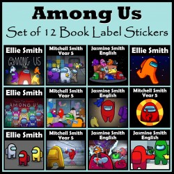 Personalised Among Us Book Labels