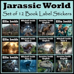 Personalised Jarassic World Book Labels