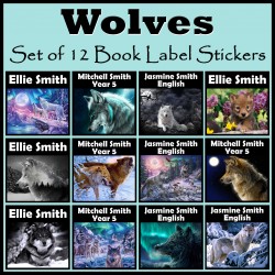 Personalised Wolves (Wolf) Book Labels