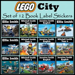 Personalised Lego City Book Labels
