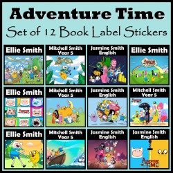 Personalised Adventure Time Book Labels