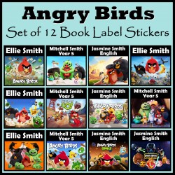 Personalised Angry Birds Book Labels