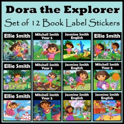 Personalised Dora the Explorer Book Labels