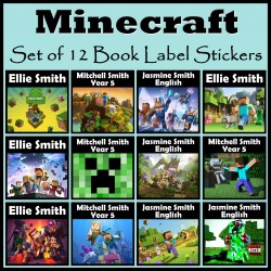 Personalised Minecraft Book Labels
