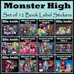 Personalised Monster High Book Labels