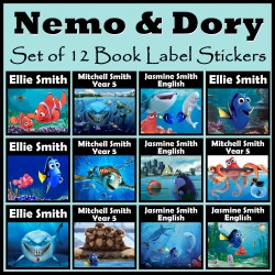 Personalised Nemo and Dory Book Labels