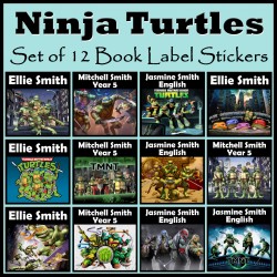 Personalised Ninja Turtles Book Labels