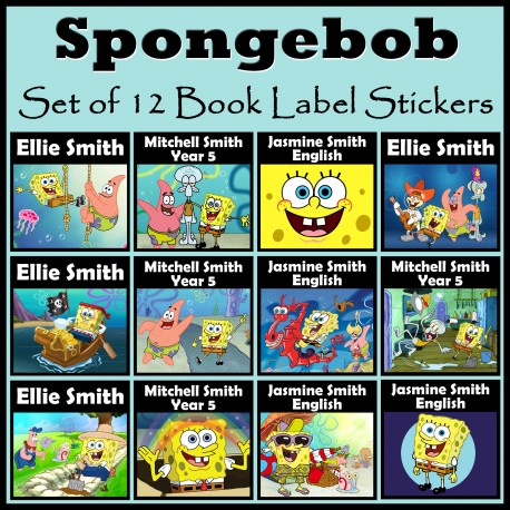 Personalised Spongebob Book Labels