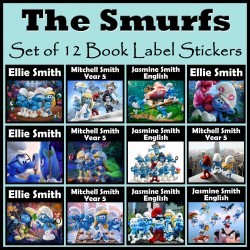 Personalised The Smurfs Book Labels