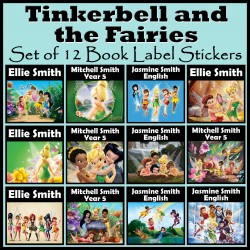 Personalised Tinkerbell and The Fairies Book Labels