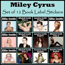 Personalised Miley Cyrus Book Labels
