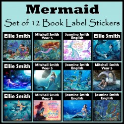 Personalised Mermaid Book Labels