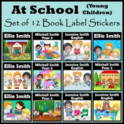 Personalised At School (Young Children) Book Labels