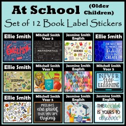 Personalised At School (Older Children) Book Labels